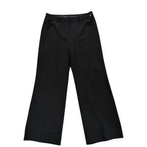 Albert Nipon Wool-Blend Wide-Leg Pant Women's 12 Black Career Capsule Classic